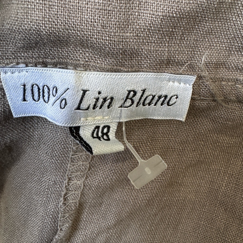 100% Lin Blanc Women's Linen Brown Coat - Picture 5 of 8